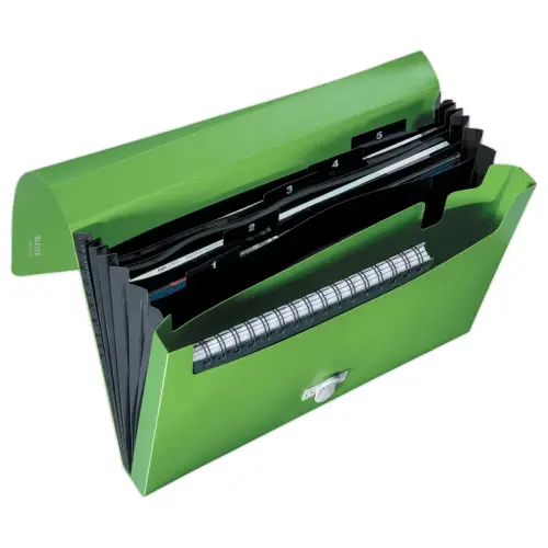 Trieur extensible en PP recyclé - 6 compartiments - Vert - LEITZ photo du produit