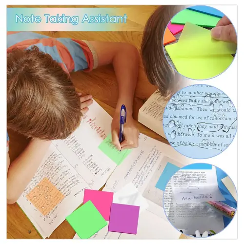 Paquet 50 feuilles de notes adh&eacute;sives transparentes 75x75 mm blanc photo du produit