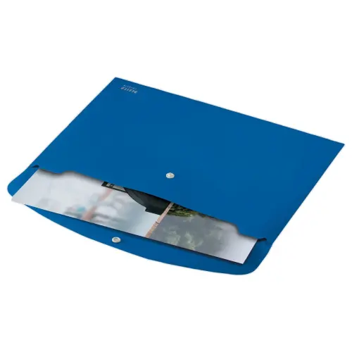 Pochette pression Leitz PP recycl&eacute; A4 bleu photo du produit
