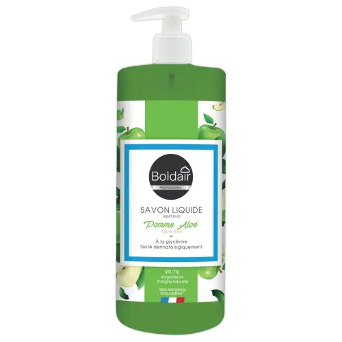 Savon liquide &ndash; 500 ml &ndash; Senteur Pomme Alo&eacute; vera &ndash; Boldair photo du produit