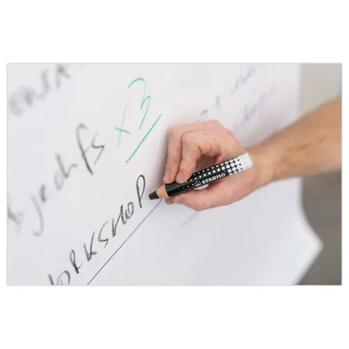 Crayons effa&ccedil;able &agrave; sec MARKdry + chiffonnette - Pot aimant&eacute; - STABILO photo du produit