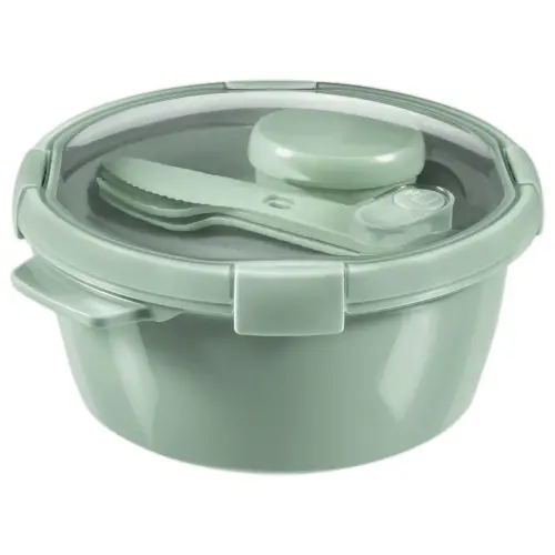 Bo&icirc;te alimentaire h&eacute;mertique ronde 1,6L avec  couverts - Curver photo du produit
