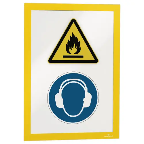 2 Cadres d'affichage adhésifs DURAFRAME - A4 - Jaune - Durable photo du produit
