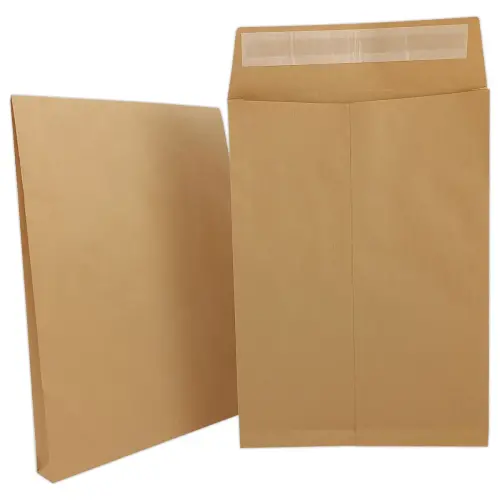 50 Pochettes kraft &agrave; soufflet 120gr 229x324mm photo du produit