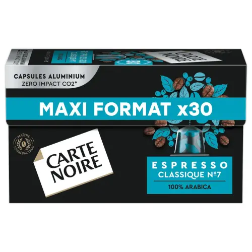 Boite de 30 capsules CARTE NOIRE  Espresso Classique n°7 photo du produit