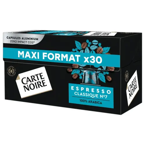 Boite de 30 capsules CARTE NOIRE  Espresso Classique n°7 photo du produit