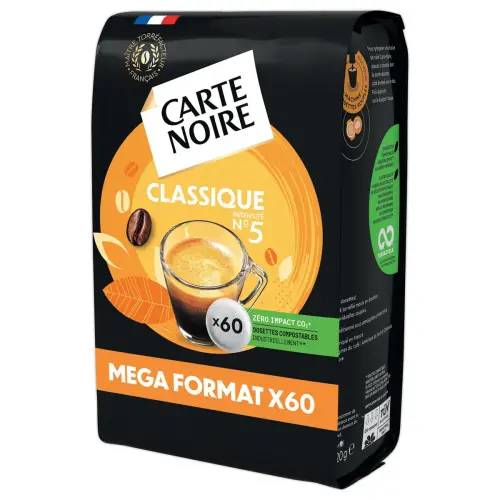 Sachet de 60 dosettes de café CARTE NOIRE classiqueN°5 photo du produit