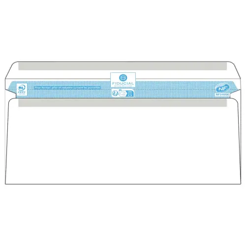 500 Enveloppes blanches 110x220 fen 45x10080gr autocollantes Fiducial photo du produit