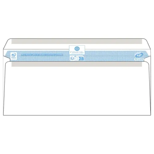 500 Enveloppes blanches 110x220 fen 35x10080gr autocollante Fiducial photo du produit