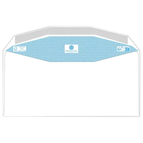 1000 Enveloppes MSPA blanches 114X229 fen 45x100 80gr gommées recyclées photo du produit