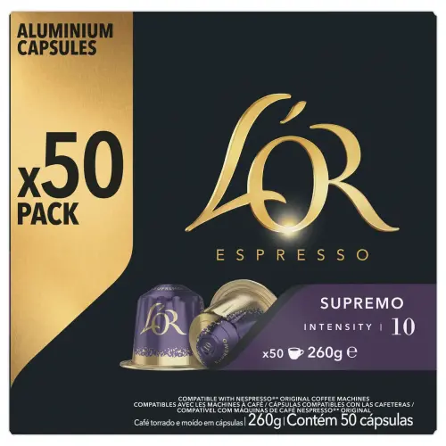 50 Capsules de café L'OR Espresso Supremo - Compatibles Nespresso photo du produit