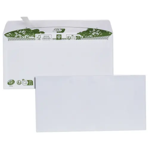 40 Enveloppes recyclées avec bande siliconée - 110 x 220 mm - Extra blanches - GPV photo du produit