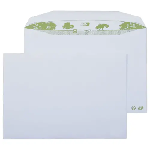 250 Enveloppes blanches MSPA 229 x 324 mm recycl&eacute;s 80g bande gomm&eacute;e photo du produit