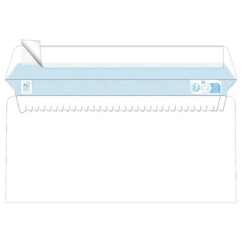 500 Enveloppes blanches 110x220 mm 75g bande silicon&eacute;e photo du produit