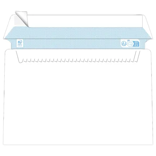 500 Enveloppes blanches 162x229 mm 80g bande silicon&eacute;e photo du produit