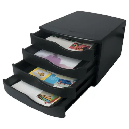 Module de classement re-solution 4 tiroirs 216x300x375 mm noir photo du produit