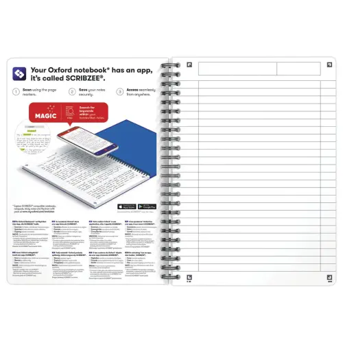 Cahier Oxford Oceanis int A5 180 pagesligné 7mm PP photo du produit