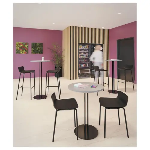 Tabouret haut H 75 cm POPP dossier basnoir photo du produit