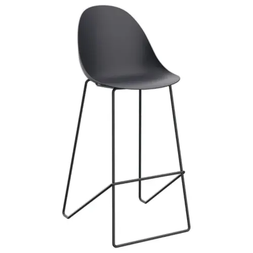 2 Chaises hautes VOID piétement luge noires montées photo du produit