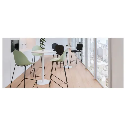 2 Chaises hautes VOID pi&eacute;tement luge vert mont&eacute;es photo du produit