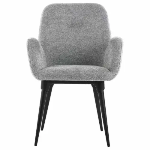 2 Fauteuils Tissu gris 4 pieds métal montés photo du produit