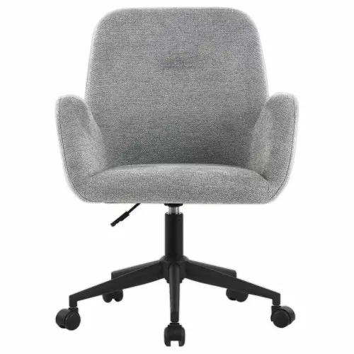 2 Fauteuils Tissu gris pi&eacute;tement &agrave; roulettes mont&eacute;s photo du produit