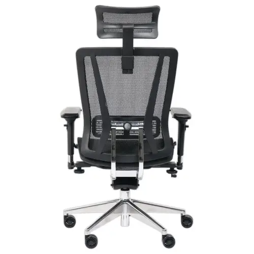 Si&egrave;ge synchrone VASEA t&eacute;tiere accot soutien lombaire noir r&eacute;sille photo du produit