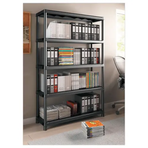 Etag&egrave;re L 120 cm avec 5 rayonnages noir photo du produit