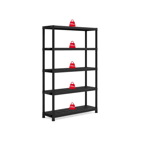 Etag&egrave;re &ndash; L 120 cm &ndash; 5 rayonnages &ndash; Noir photo du produit