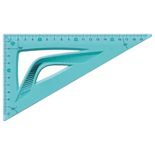 Equerre 60° grand côté 21 cm - INCASSABLE bleu photo du produit