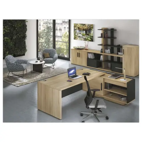Bureau BARI 180 cm ch&ecirc;ne du bocage mont&eacute; photo du produit