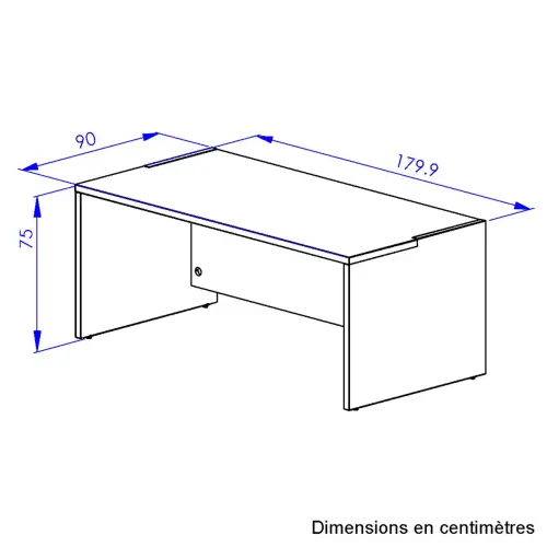 Bureau BARI 180 cm ch&ecirc;ne du bocage mont&eacute; photo du produit