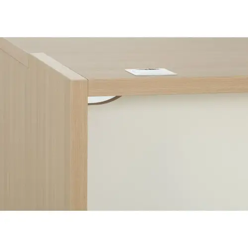 Bureau rectangulaire BARI L180 cm chêne et blanc monté photo du produit