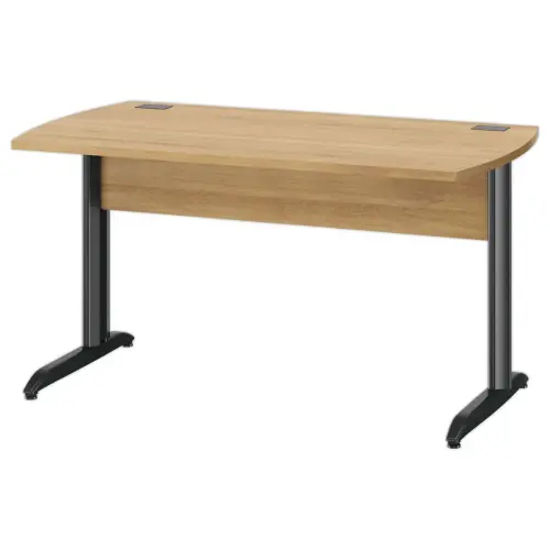 Bureau BREST 140 cm chêne du bocage anthracite pieds en métal monté photo du produit