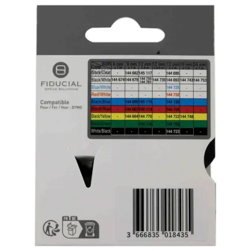 Ruban K7 pour titreuse  DYMO S0720670 9 mm transparent impression noir photo du produit