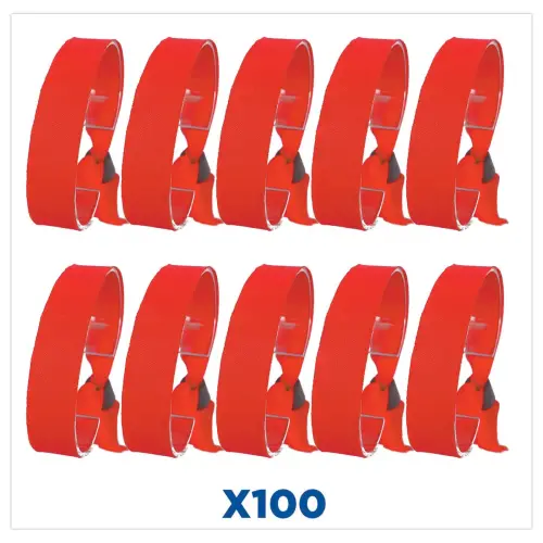 100 Bracelets en tissu rouges photo du produit