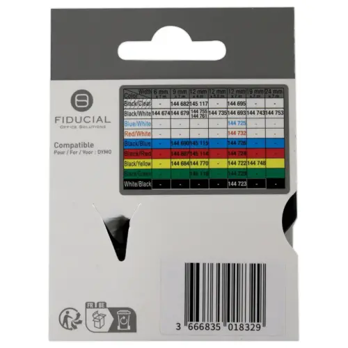 Ruban K7 pour titreuse DYMO S0720590 12mm vert impression noire photo du produit