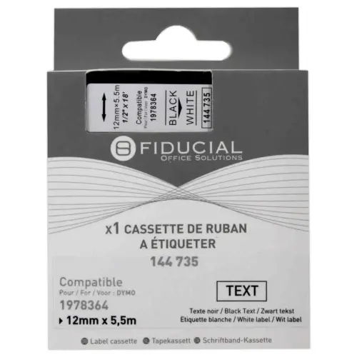 Ruban K7 pour titreuse DYMO 1978364 Durable 12mmx5.5m B/W photo du produit