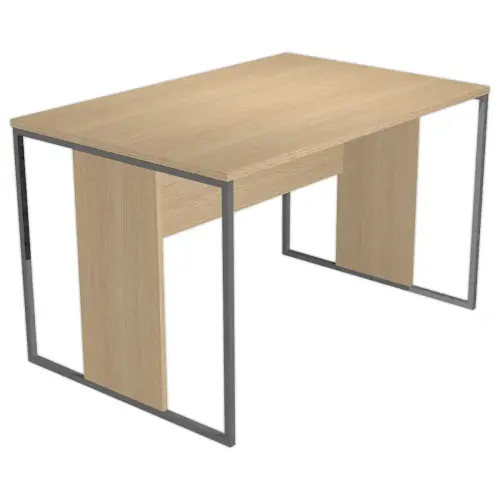 Bureau BELGRADE 160 x 80 ch&ecirc;ne pieds anthracite mont&eacute; photo du produit