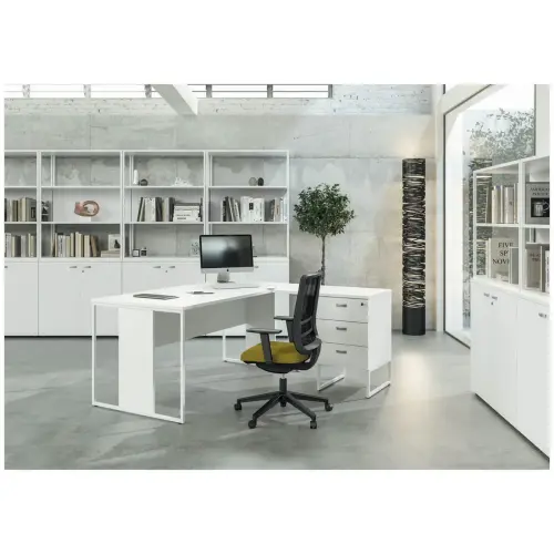 Bureau BELGRADE 160 x 80 ch&ecirc;ne pieds anthracite mont&eacute; photo du produit