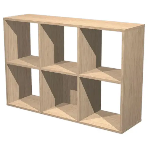 Rangement chêne 6 cases monté. photo du produit