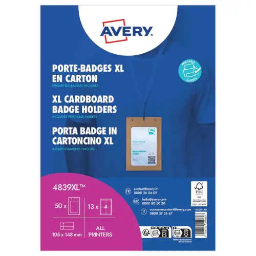 50 Pochettes de badge A6 cartonn&eacute;es photo du produit