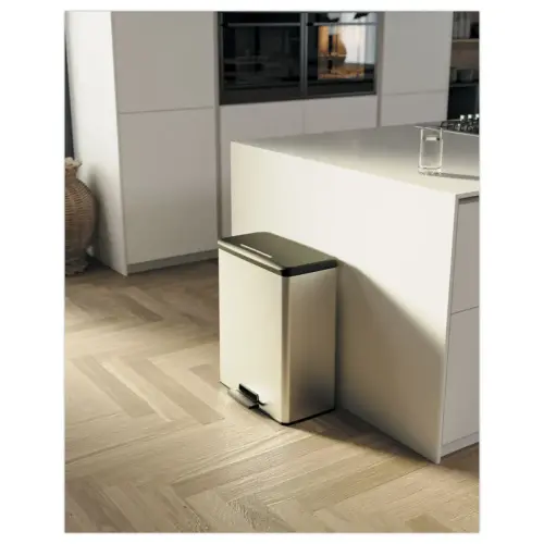 Poubelle Decobin rectangulaire duo 26l+26l d&eacute;cor m&eacute;tal photo du produit