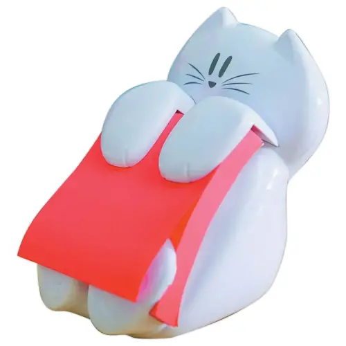 D&eacute;vidoir Post-it Super Sticky Z-Notes chat +  bloc Coquelicot 76x76 mm photo du produit