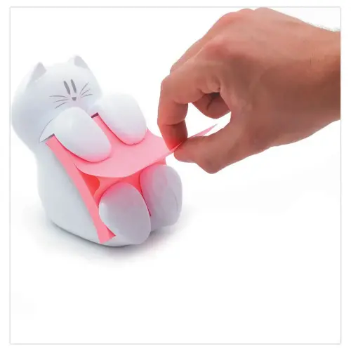 D&eacute;vidoir Post-it Super Sticky Z-Notes chat +  bloc Coquelicot 76x76 mm photo du produit