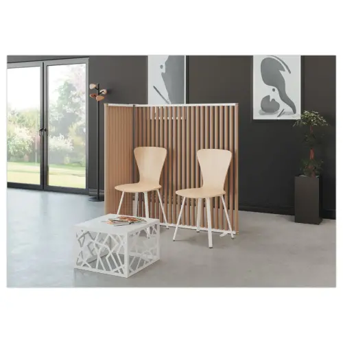 Cloison CLAUSTRA 100 cm structure et socles blanc montée photo du produit