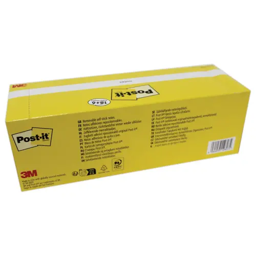24 Notes repositionnables (18 blocs + 6 offerts) - 100 feuilles - 76 x 76 mm - POST-IT photo du produit