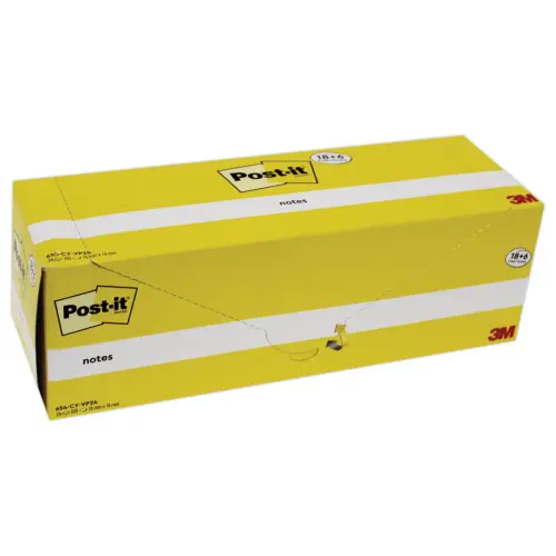 24 Notes repositionnables (18 blocs + 6 offerts) - 100 feuilles - 76 x 76 mm - Post-It photo du produit