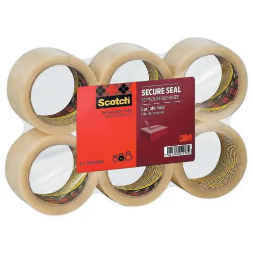 6 Rouleaux ruban d'emballage Scotch SECURE SEAL 50 mm x 66 m Transparent photo du produit