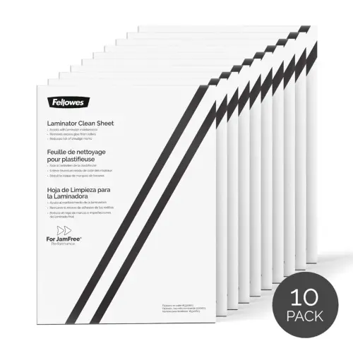 10 Feuilles de nettoyage pour plastifieuses – Fellowes photo du produit